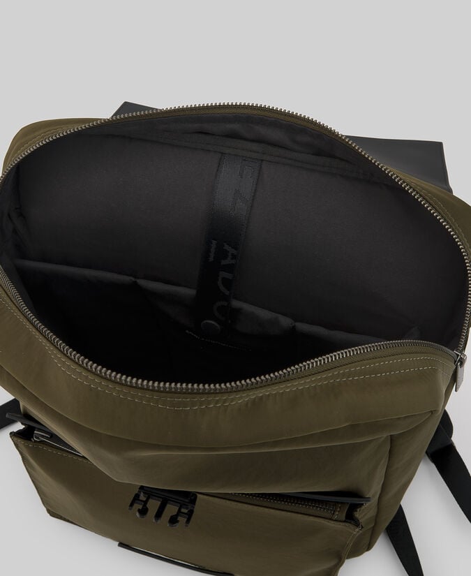 Adolfo dominguez Mochila nailon negro y verde hombre Última moda