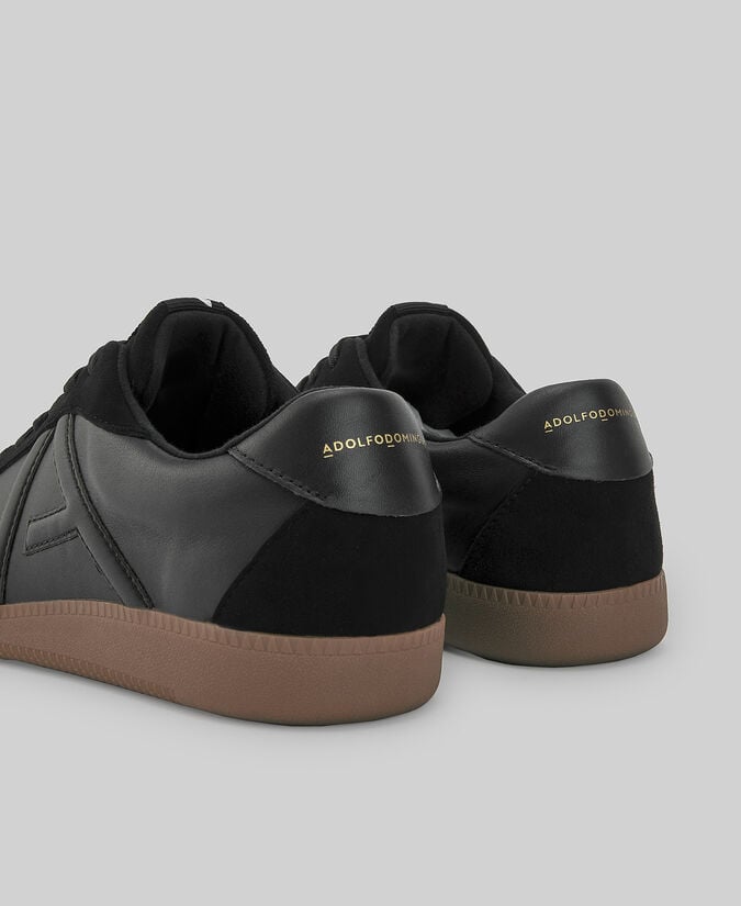 Adolfo dominguez Zapatilla ante y piel maxi logo hombre Oferta exclusiva