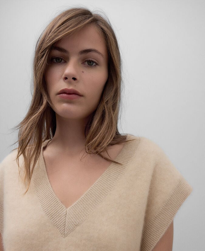 Adolfo dominguez Chaleco punto mezcla cashmere mujer Último día