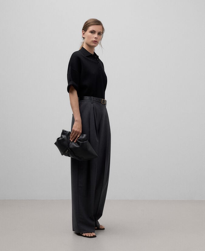 Adolfo dominguez Clutch asimétrico acolchado piel mujer Precio de fábrica