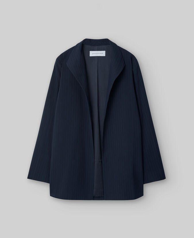 Adolfo dominguez Blazer abierta rayas mujer Tienda de fábrica