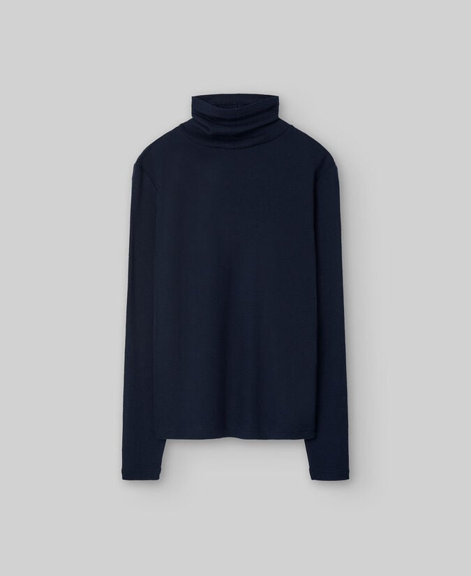 Adolfo dominguez Camiseta cuello alto lana merino mujer Descuentos del mes