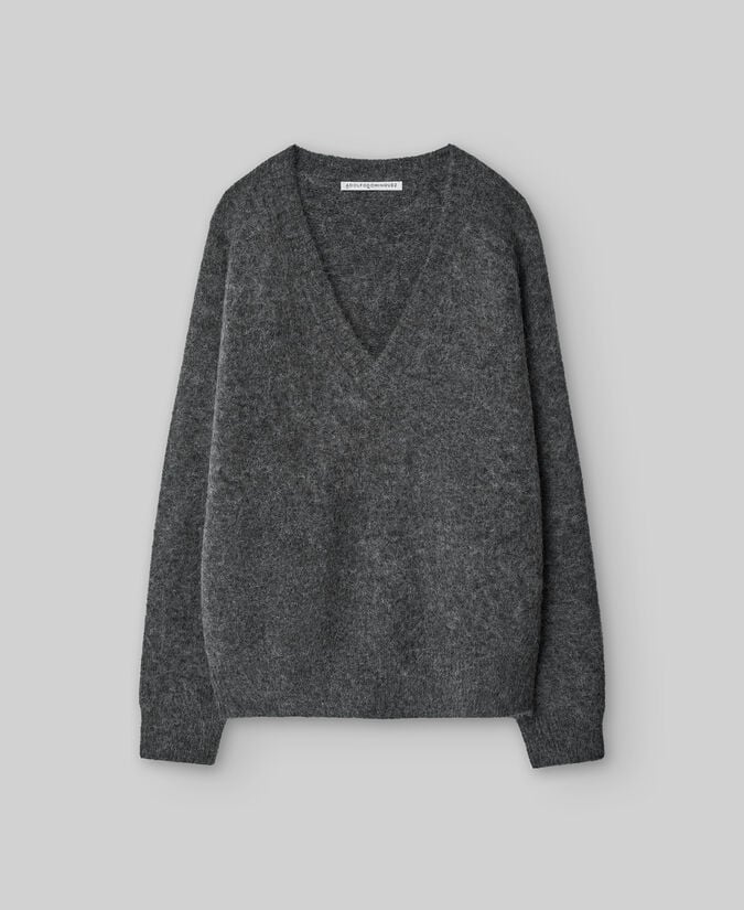 Adolfo dominguez Jersey cuello pico con alpaca mujer Descuento por venta flash