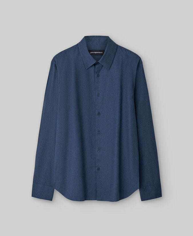 Adolfo dominguez Camisa algodón orgánico azul hombre Rebajas baratas