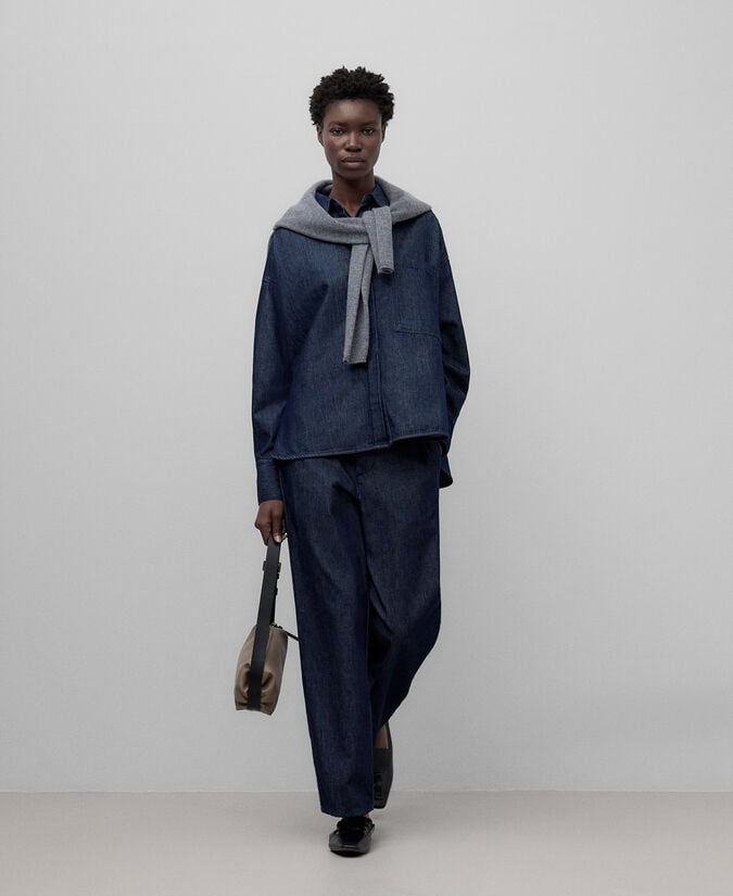 Adolfo dominguez Camisa oversize denim algodón mujer