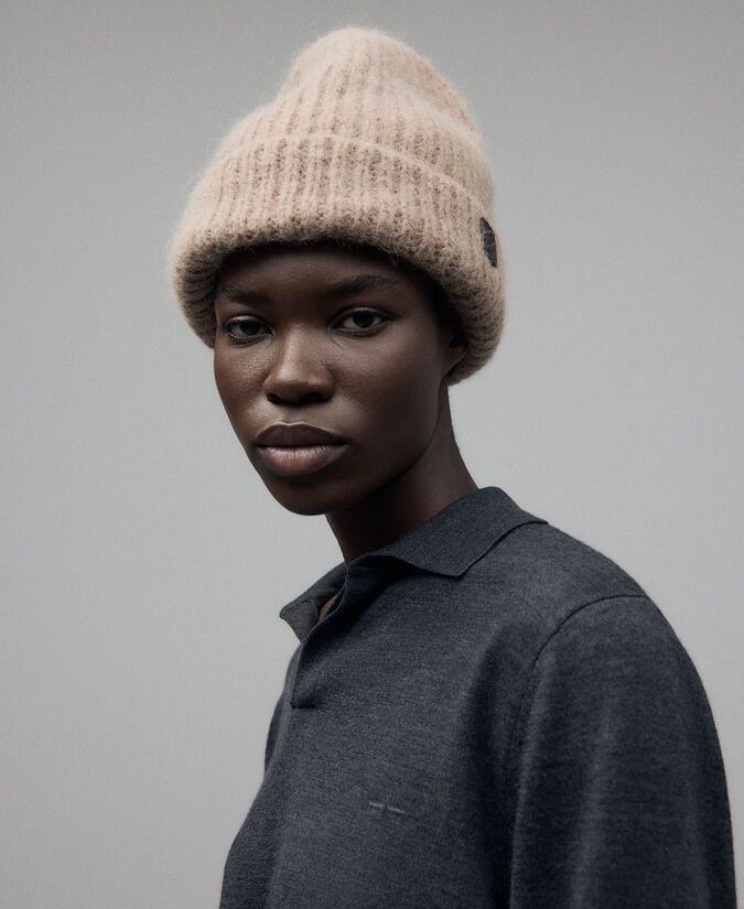 Adolfo dominguez Maxi beanie mezcla alpaca mujer Rebajas