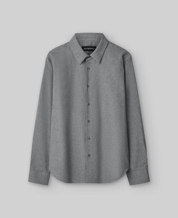 Adolfo dominguez Camisa franela gris melange hombre Liquidación
