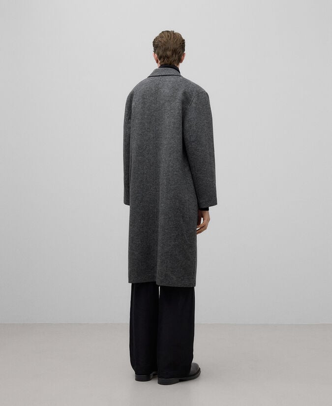 Adolfo dominguez Abrigo mezcla lana merino gris hombre Rebajas online