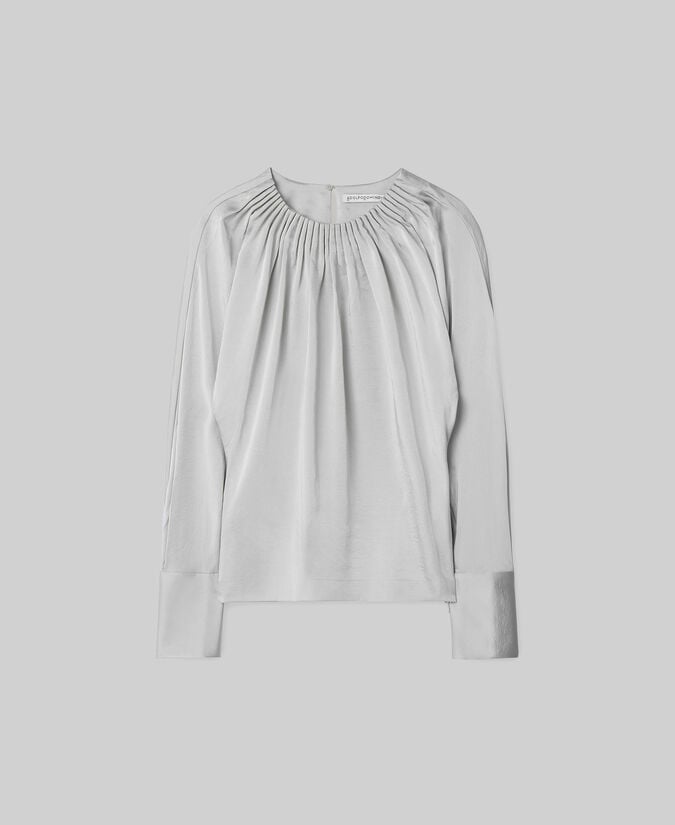 Adolfo dominguez Blusa satinada cuello fruncido mujer Precios de Black Friday