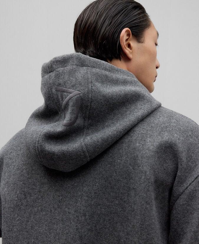 Adolfo dominguez Sudadera con capucha gris melange hombre Outlet