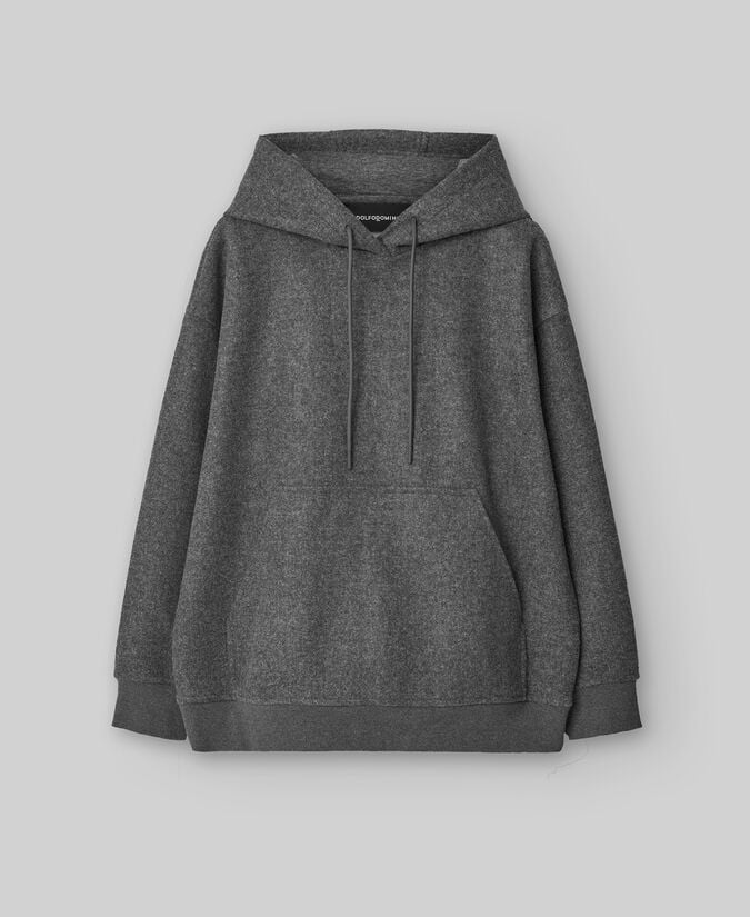Adolfo dominguez Sudadera con capucha gris melange hombre Outlet