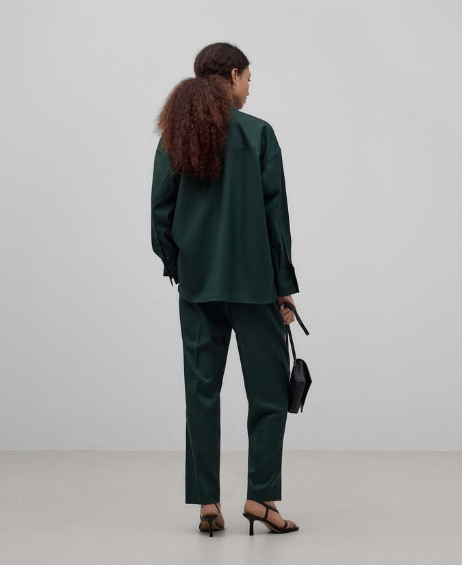 Adolfo dominguez Camisa cuello Mao verde oscuro mujer Los más vendidos