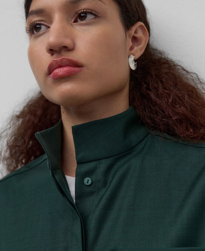 Adolfo dominguez Camisa cuello Mao verde oscuro mujer Los más vendidos