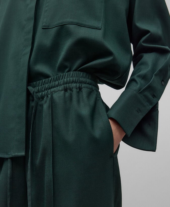 Adolfo dominguez Pantalón jogger verde mujer Ventas relámpago