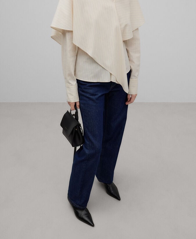 Adolfo dominguez Blusa cuello chal rayas mujer Descuento