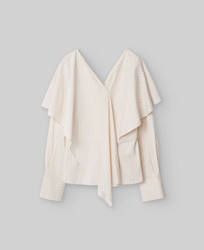 Adolfo dominguez Blusa cuello chal rayas mujer Descuento