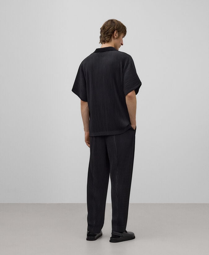 Adolfo dominguez Pantalón carrot fit crinkle negro hombre Tienda de fábrica