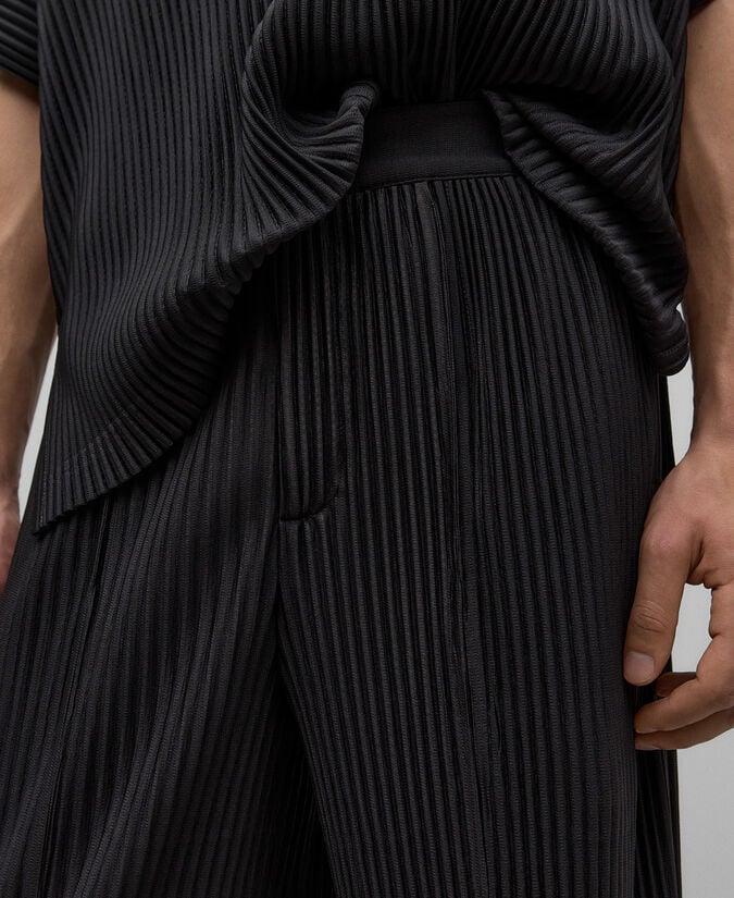 Adolfo dominguez Pantalón carrot fit crinkle negro hombre Tienda de fábrica