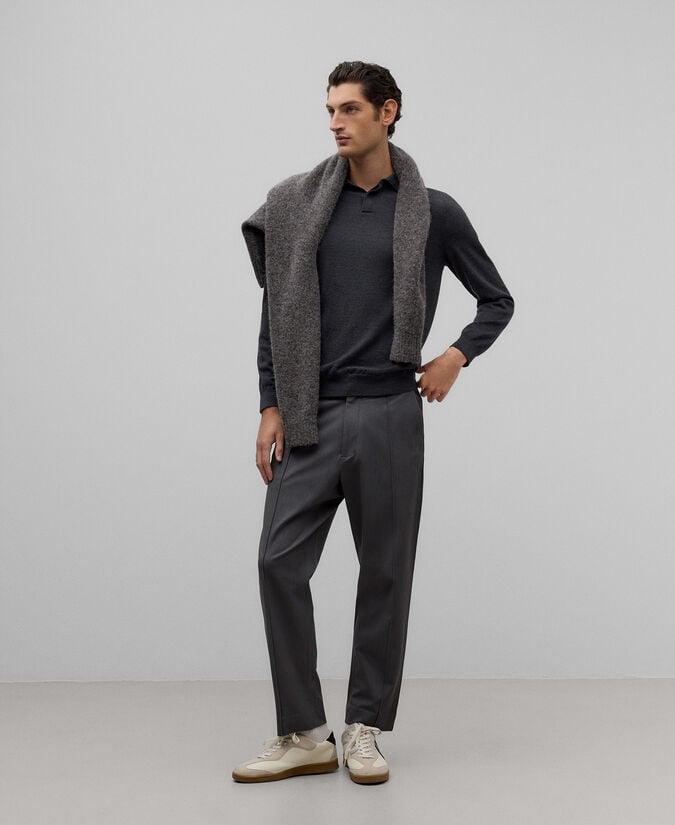Adolfo dominguez Pantalón recto gris melange hombre