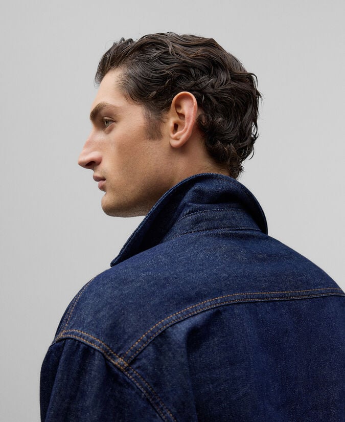 Adolfo dominguez Sobrecamisa denim hombre azul marino Rebajas