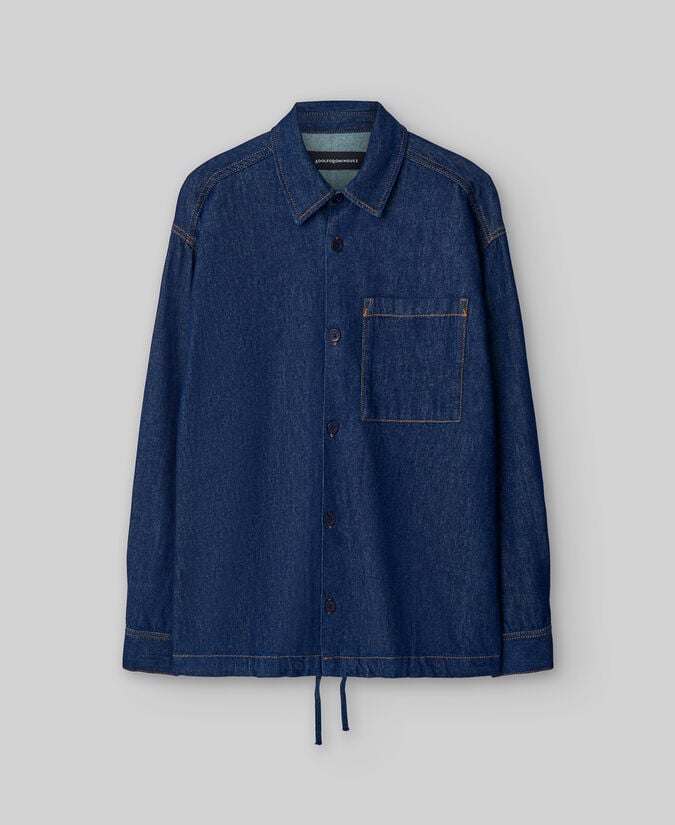 Adolfo dominguez Sobrecamisa denim hombre azul marino Rebajas