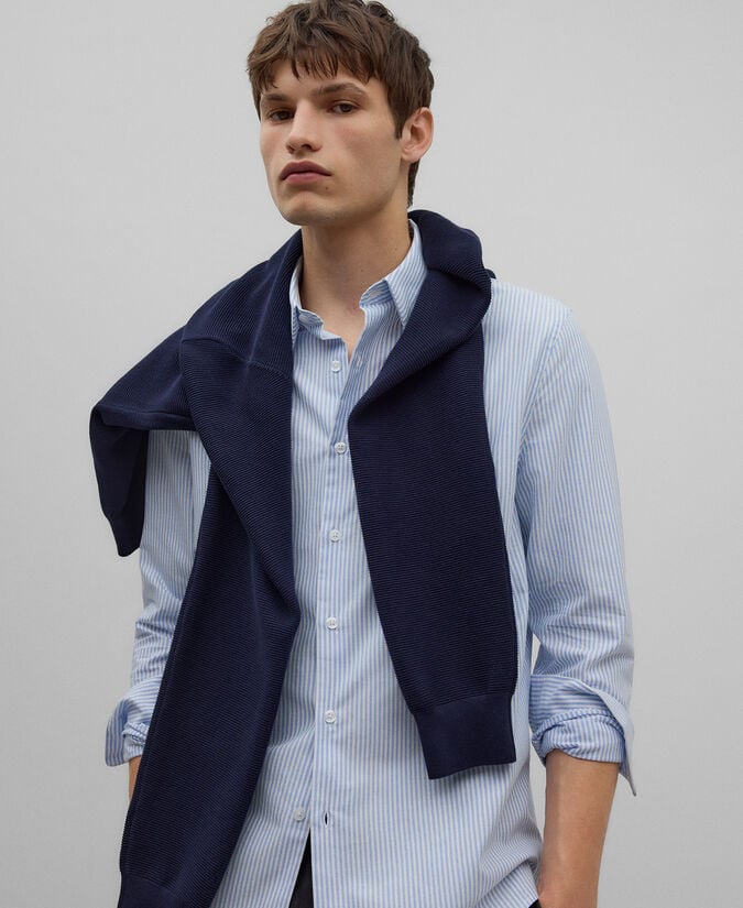 Adolfo dominguez Camisa Oxford algodón rayas hombre Rebajas de fábrica