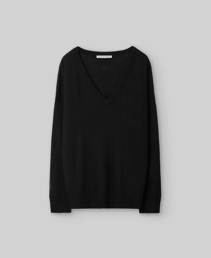 Adolfo dominguez Jersey cuello pico lana merino mujer Rebajas online
