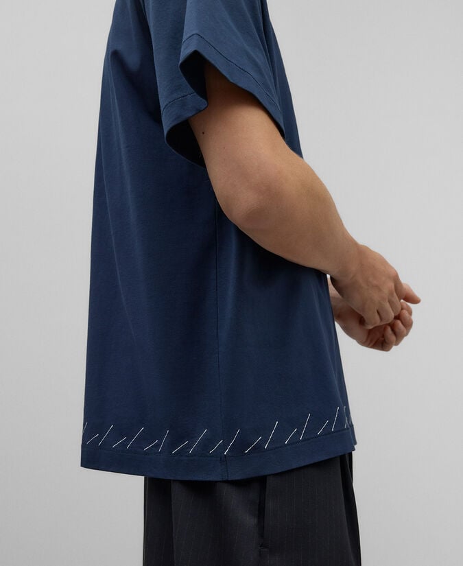 Adolfo dominguez Camiseta pespuntes decorativos hombre Rebajas de fin de temporada