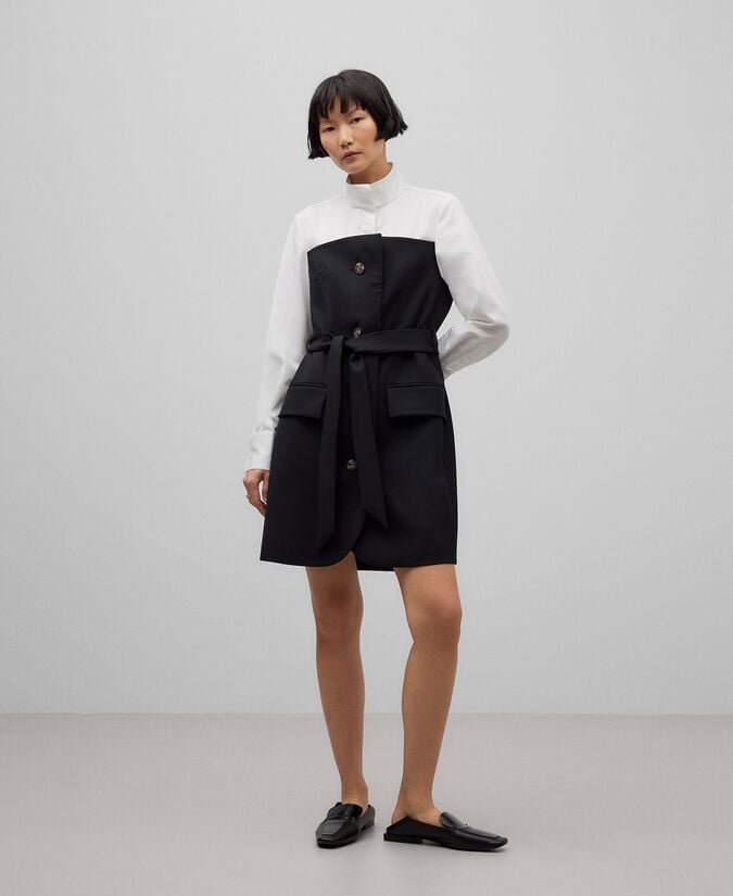 Adolfo dominguez Vestido camisero combinado mujer Rebajas de fábrica