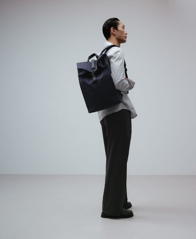 Adolfo dominguez Mochila rectangular azul marino hombre Tienda