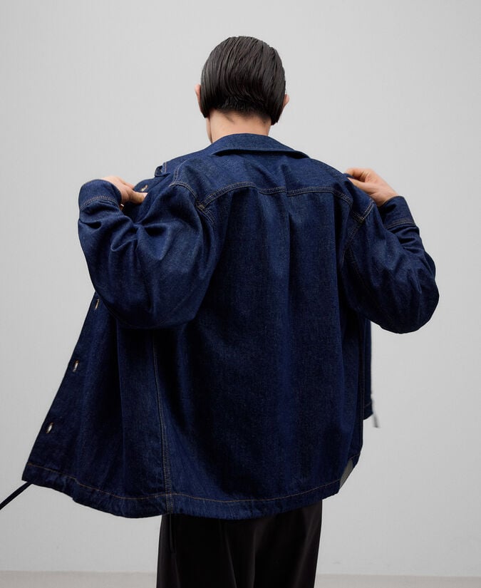 Adolfo dominguez Sobrecamisa denim hombre azul marino Superdescuento