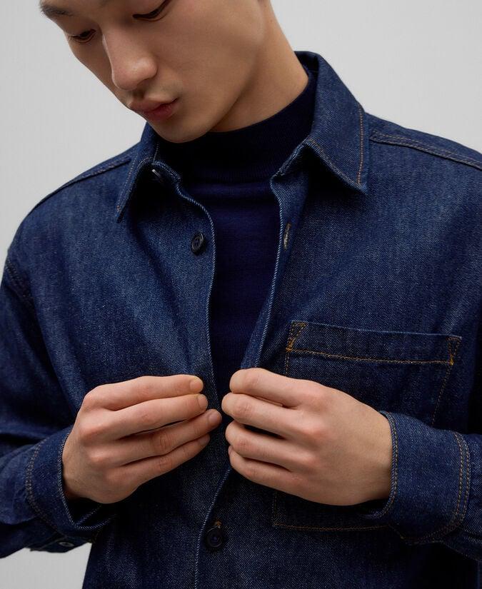 Adolfo dominguez Sobrecamisa denim hombre azul marino Superdescuento