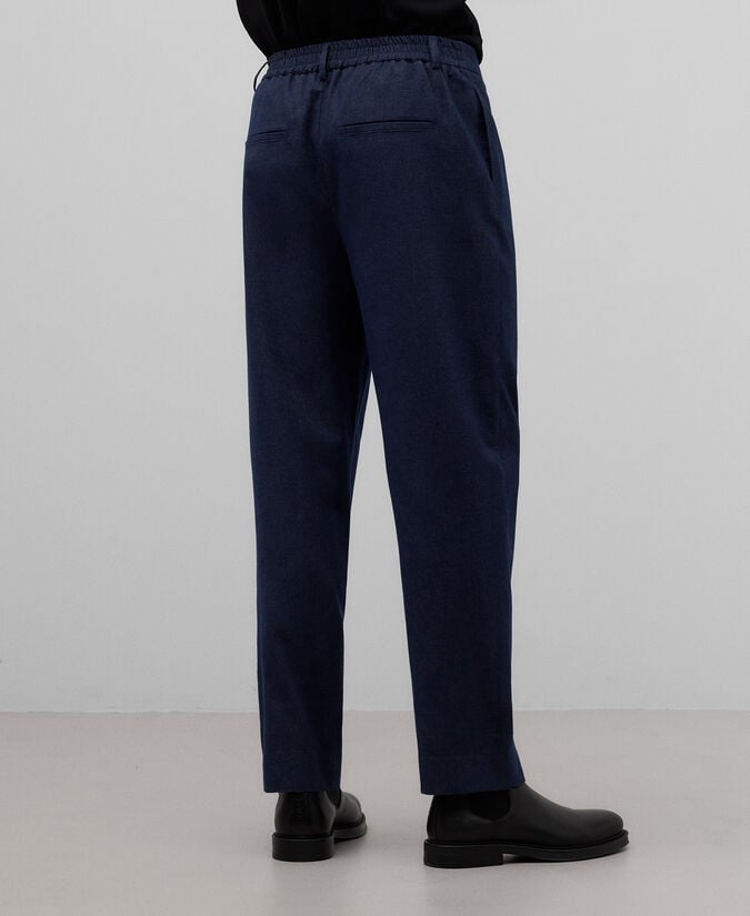 Adolfo dominguez Pantalón algodón azul marino hombre Ventas relámpago
