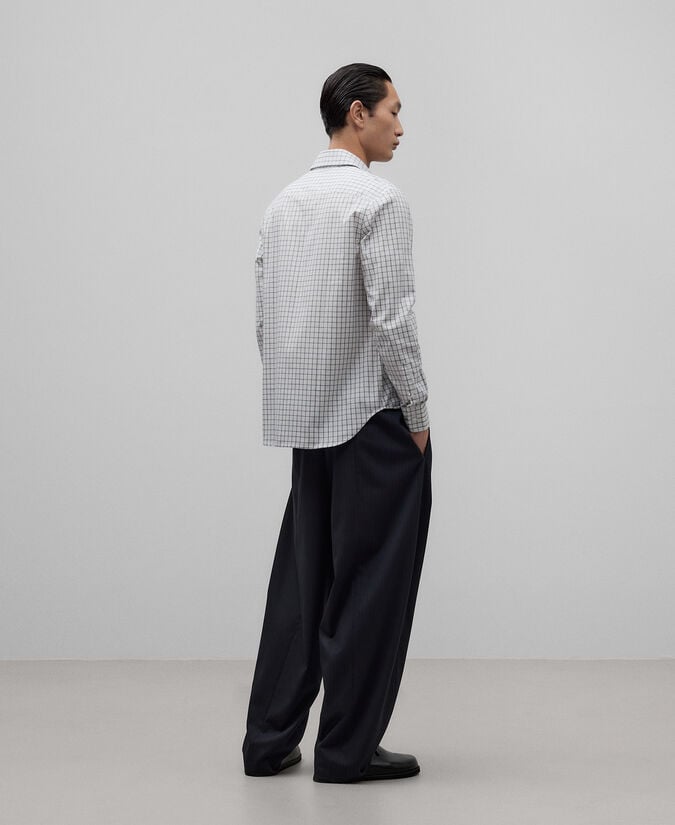 Adolfo dominguez Camisa algodón cuadros azul hombre Tienda de fábrica