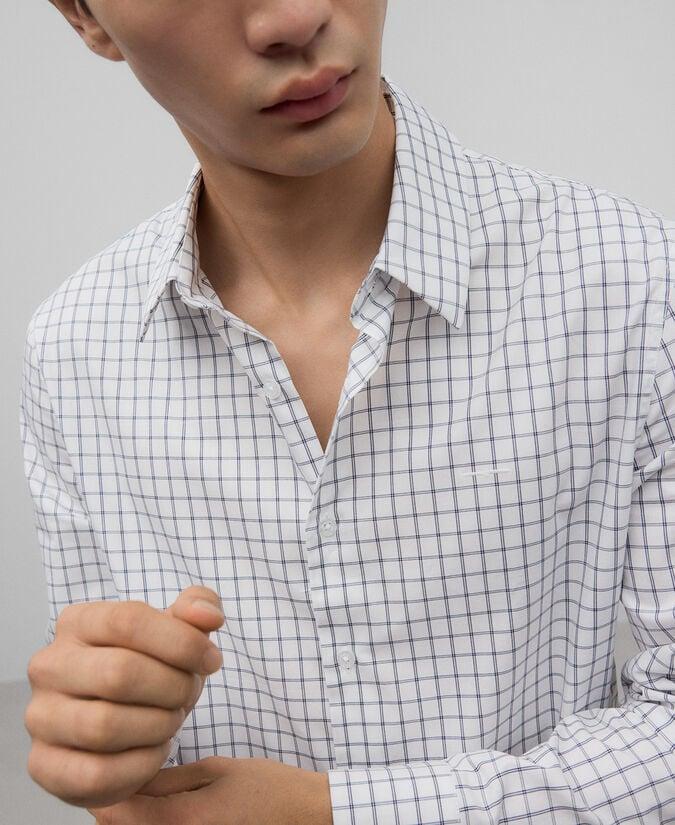 Adolfo dominguez Camisa algodón cuadros azul hombre Tienda de fábrica