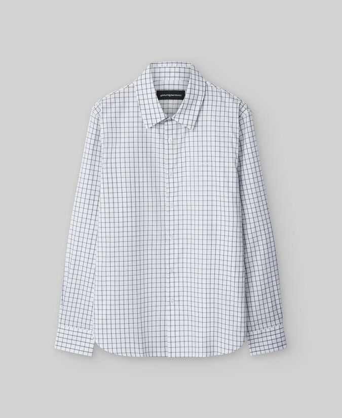 Adolfo dominguez Camisa algodón cuadros azul hombre Ahorra y exporta