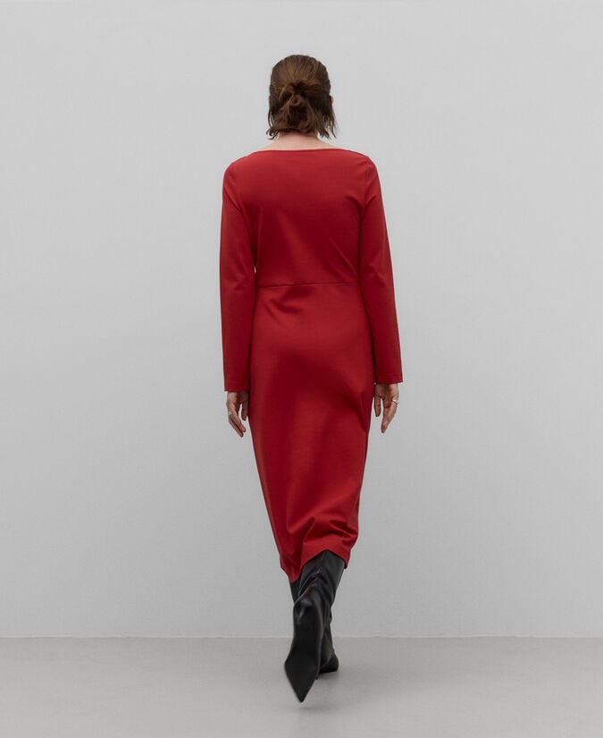 Adolfo dominguez Vestido midi frunce mujer Oferta exclusiva