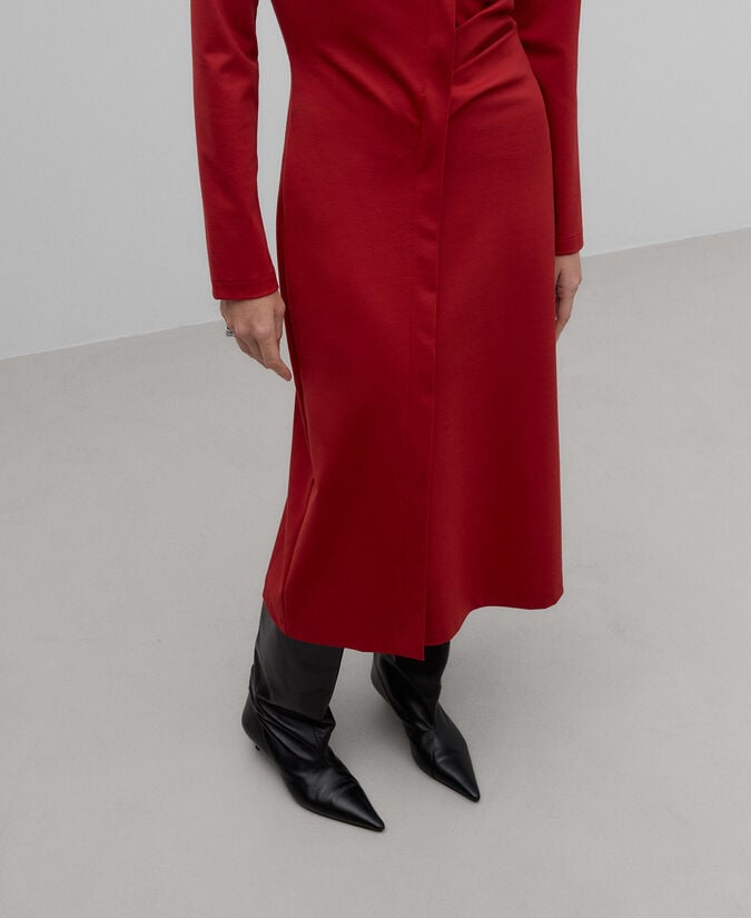 Adolfo dominguez Vestido midi frunce mujer Oferta exclusiva