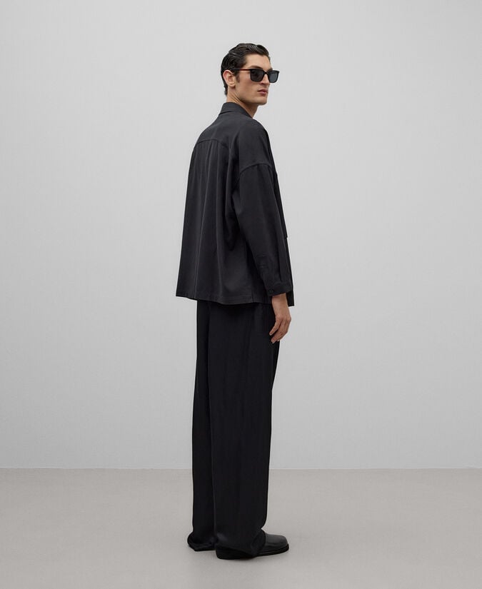 Adolfo dominguez Sobrecamisa negra bolsillos hombre Rebajas online