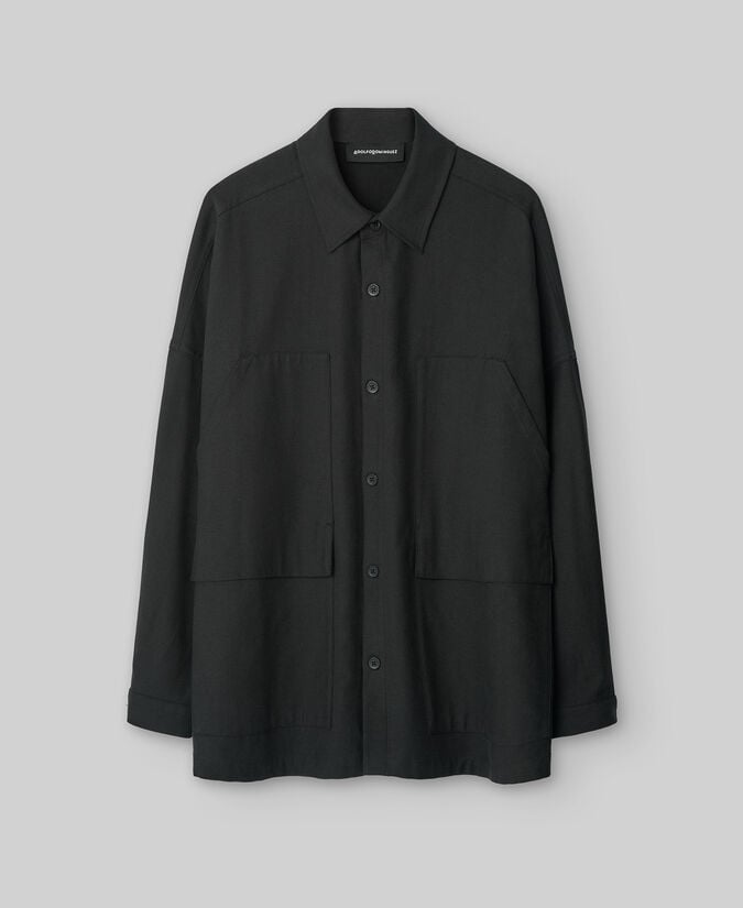 Adolfo dominguez Sobrecamisa negra bolsillos hombre Rebajas online