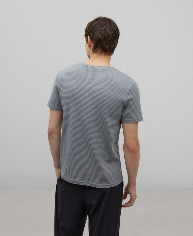 Adolfo dominguez Camiseta rayas en relieve gris hombre Envío gratis