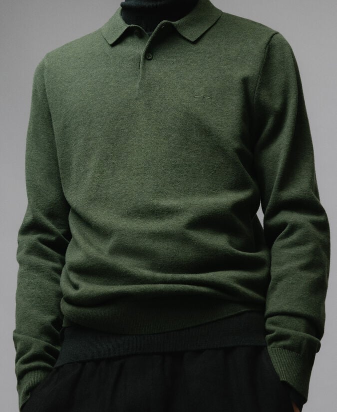 Adolfo dominguez Polo manga larga algodón lana hombre Oferta exclusiva