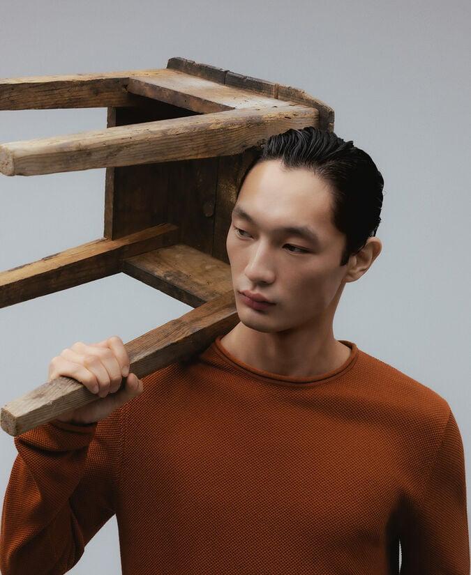 Adolfo dominguez Camiseta punto estructura hombre Última moda
