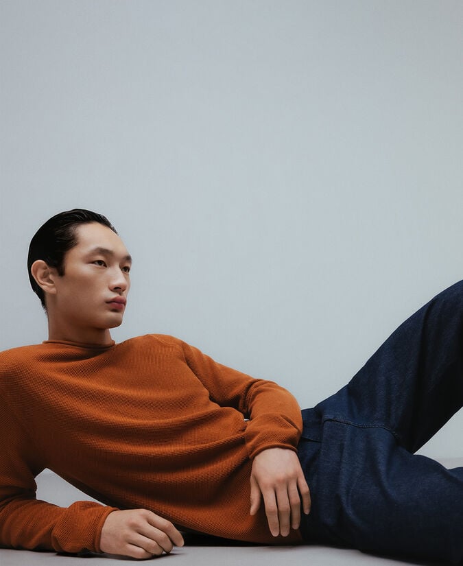 Adolfo dominguez Camiseta punto estructura hombre Última moda