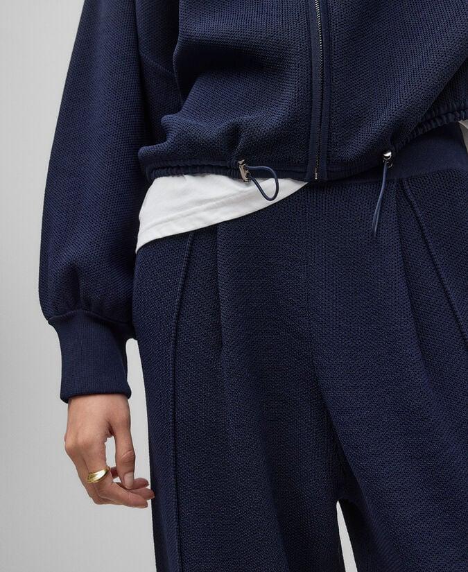 Adolfo dominguez Pantalón pinzas punto azul marino mujer Outlet