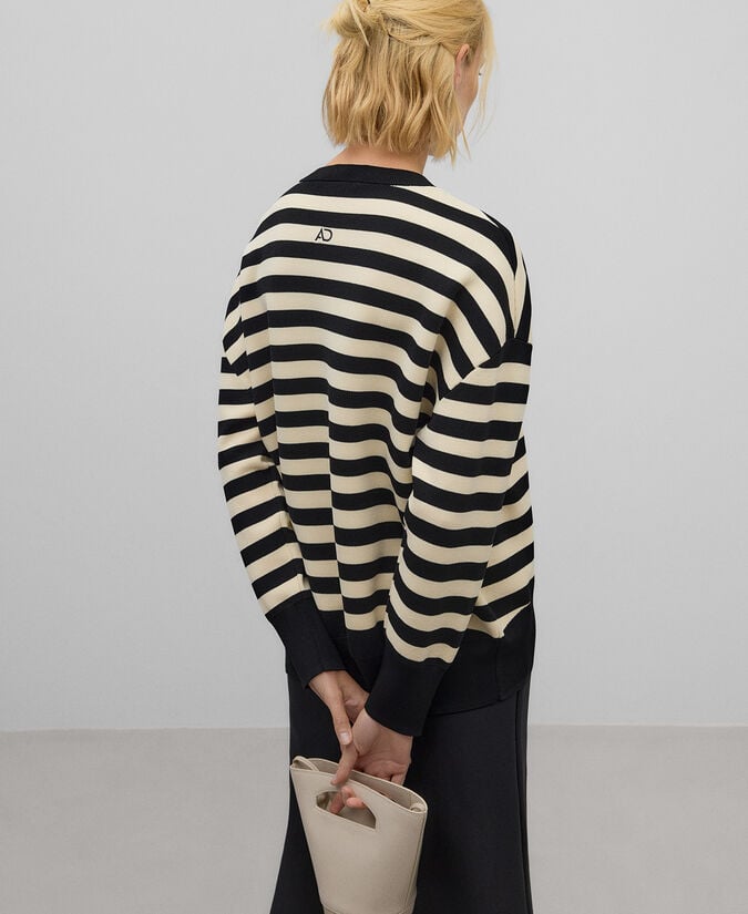 Adolfo dominguez Jersey punto piqué rayas mujer Outlet online