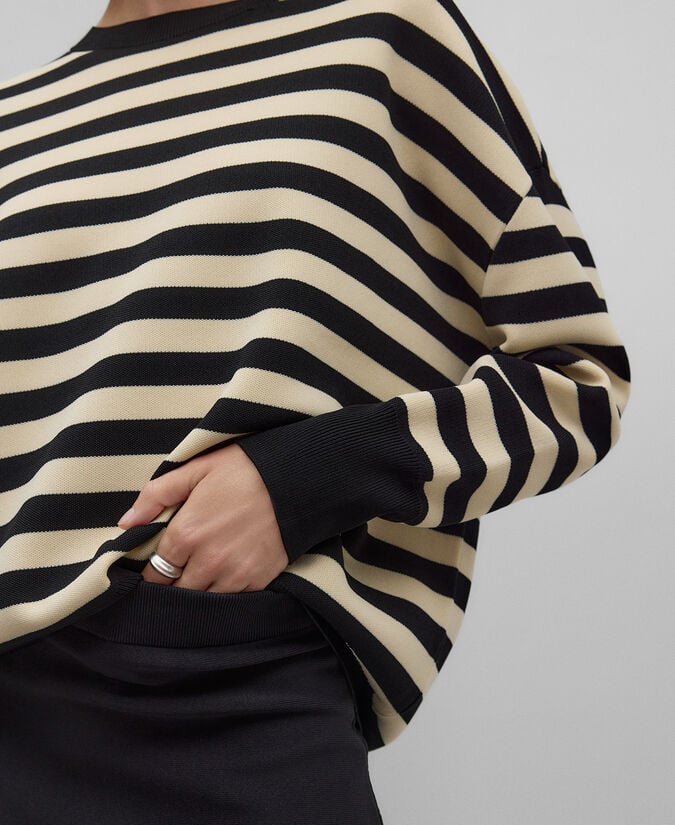 Adolfo dominguez Jersey punto piqué rayas mujer Outlet online