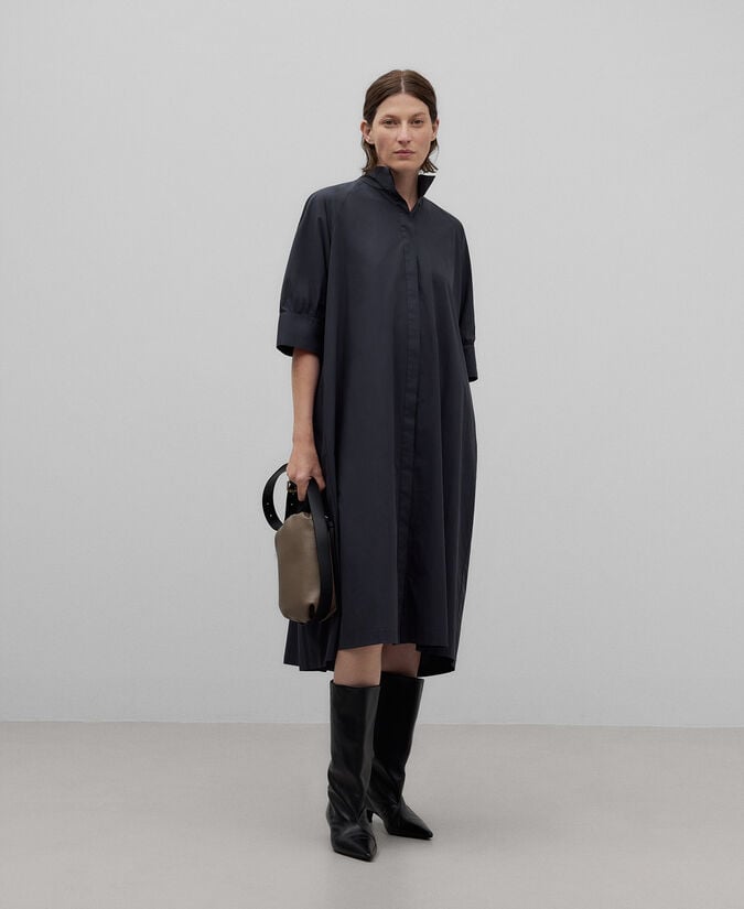 Adolfo dominguez Vestido midi algodón azul oscuro mujer Liquidación