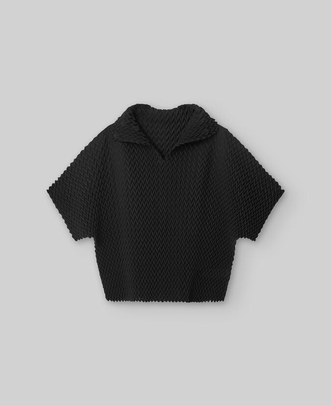 Adolfo dominguez Polo crinkle zigzag negro mujer Limitado a 3 días