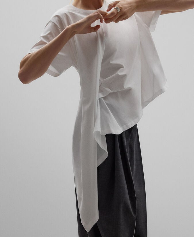 Adolfo dominguez Camiseta drapeado lateral mujer Precios de Black Friday